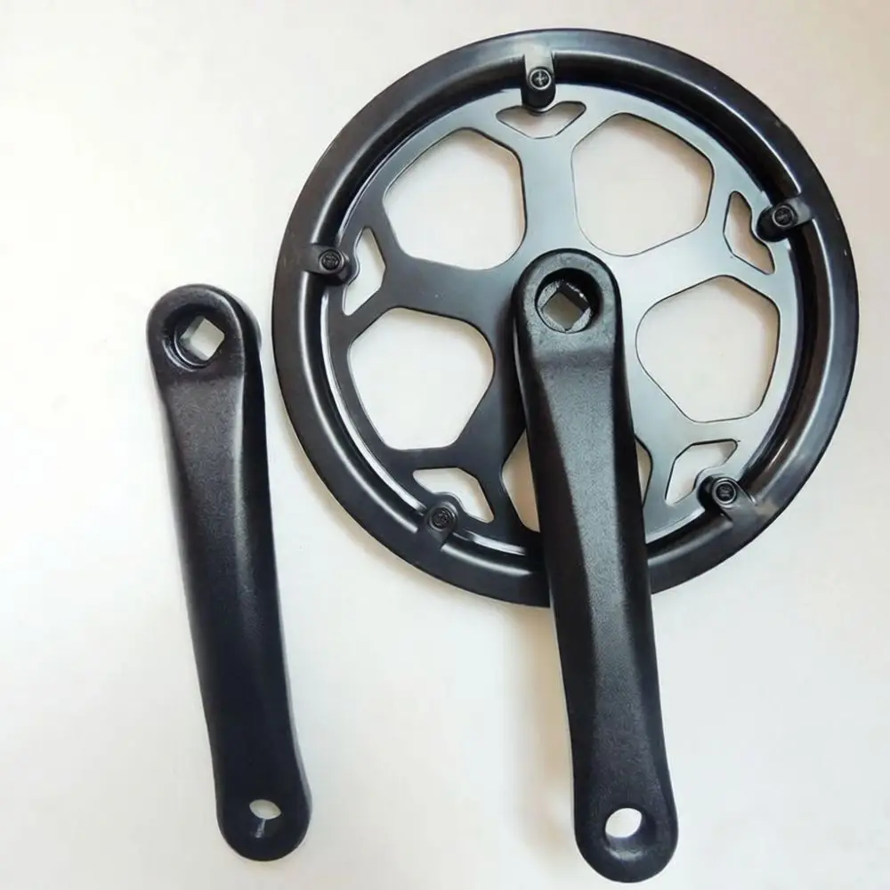170mm Square Hole Aluminum Crankset For Folding Bike Chainwheel With Double Guard 40T 48T 52T Teeth Cycling Parts Set