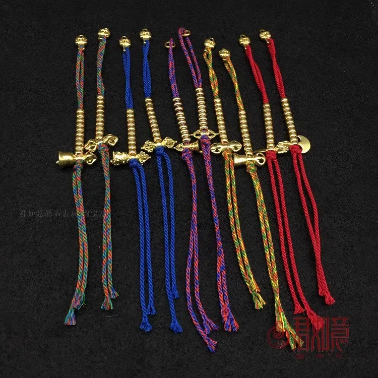 Tibetan Ethnic Style Diamond Pestle Counter Cotton Rope Copper Bead Accessory Pendant