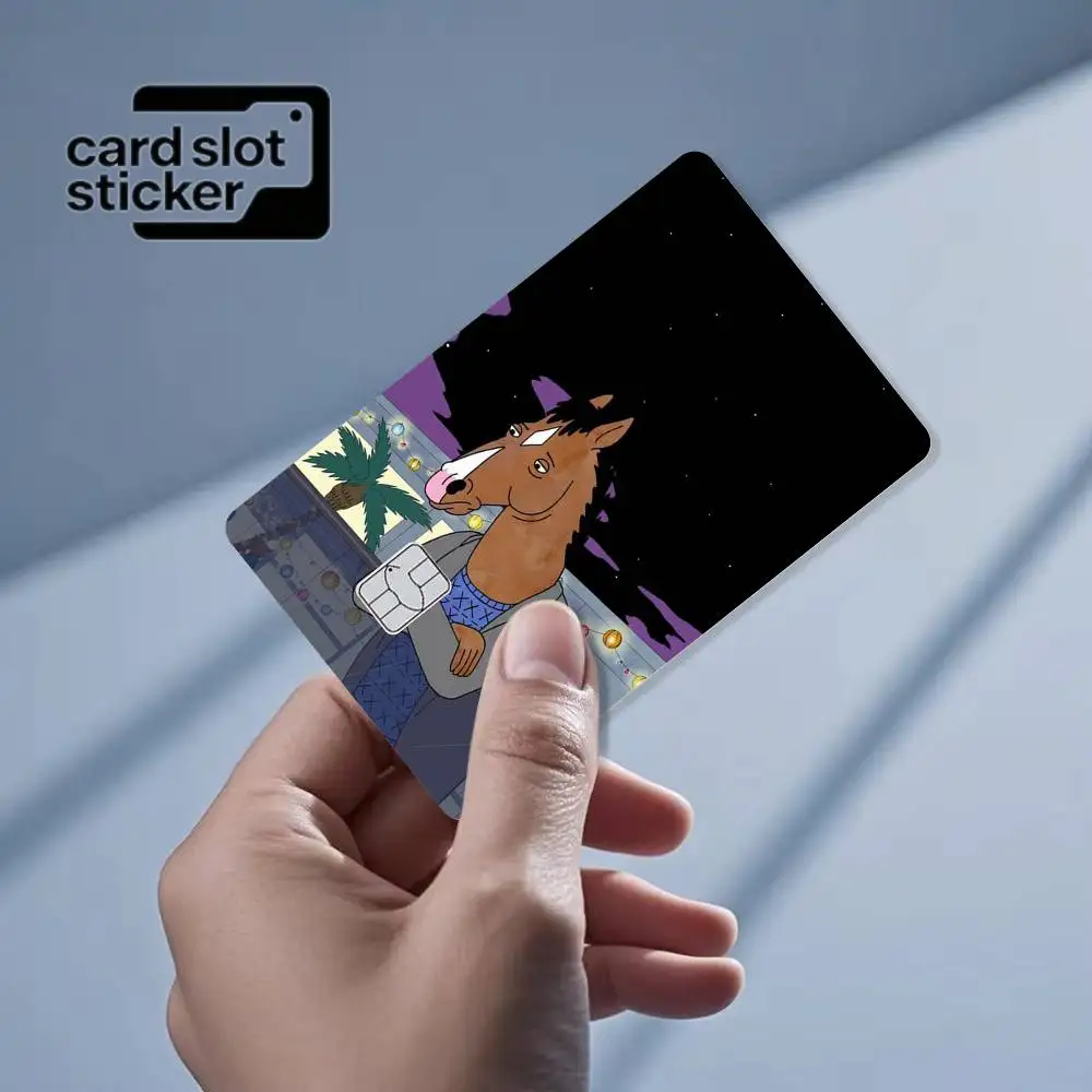 Cartoon BoJack H-horseman  Credit Card HD Stickers Game Card Decal Small Chip Waterproof Sticker Gift