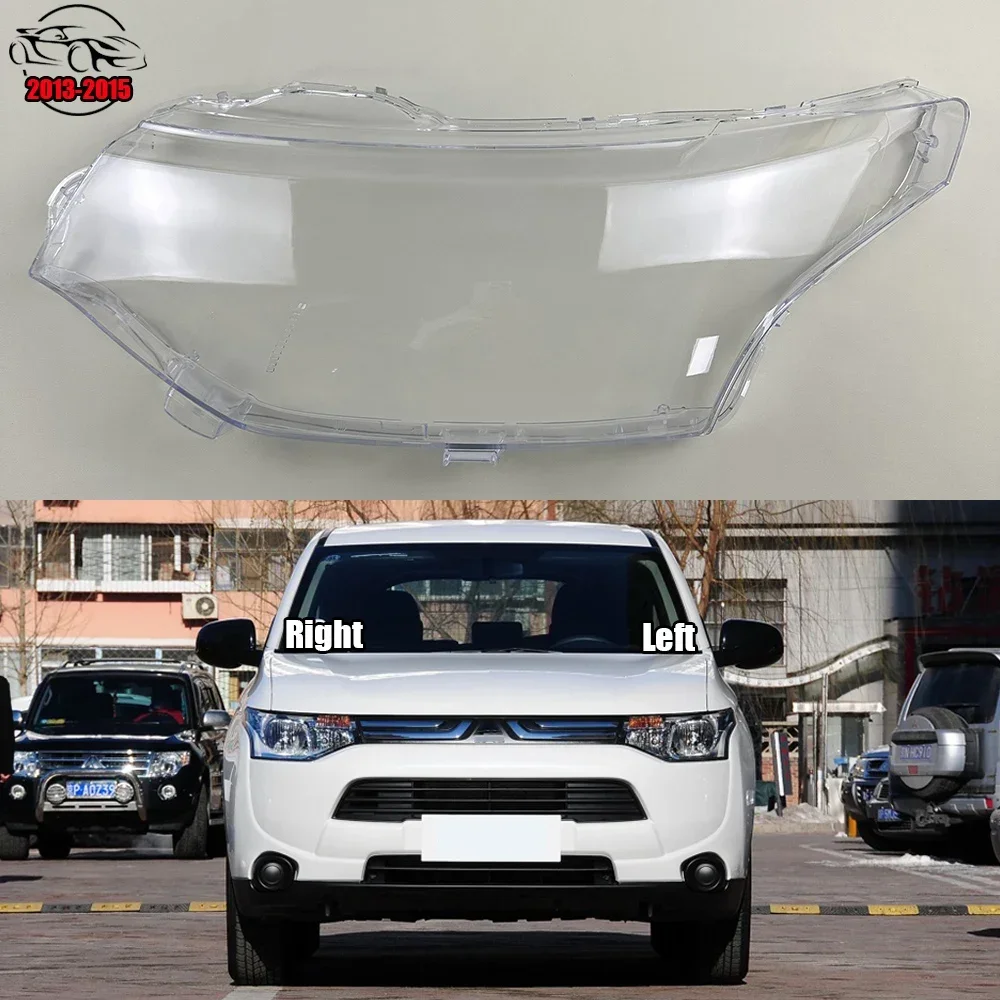 

Для Mitsubishi Outlander 2013 2014 2015, автомобильные аксессуары, прозрачная крышка, абажур, корпус фары, линза из плексигласа