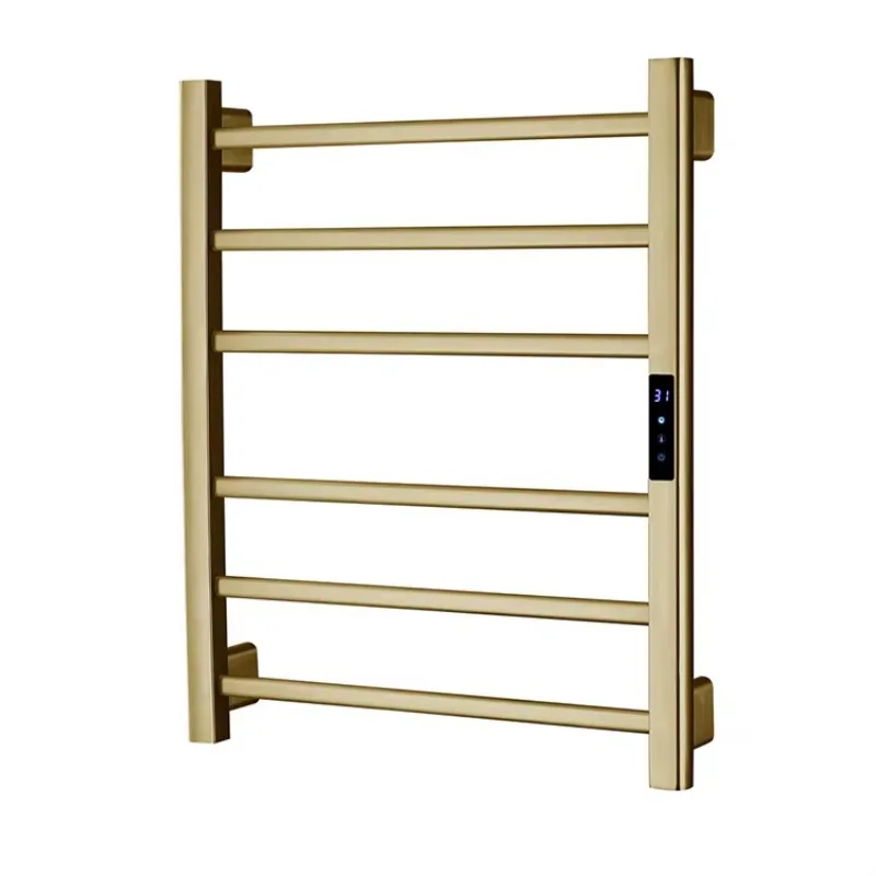Black Gray Gold Brushed Bathroom Thermostat Electric Heating Towel Warmer Dryer Rack Wall Mounted Smart Bath Towel Rail Holder