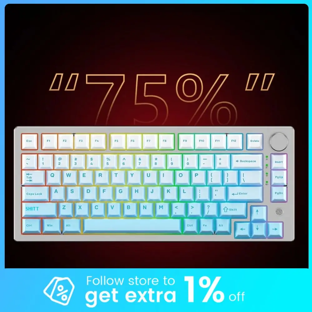 

EXZX FH75 Mechanical Keyboard Wired Aluminium Alloy Keyboard RGB Customized HUB Support Windows Hello Fingerprint Recognition
