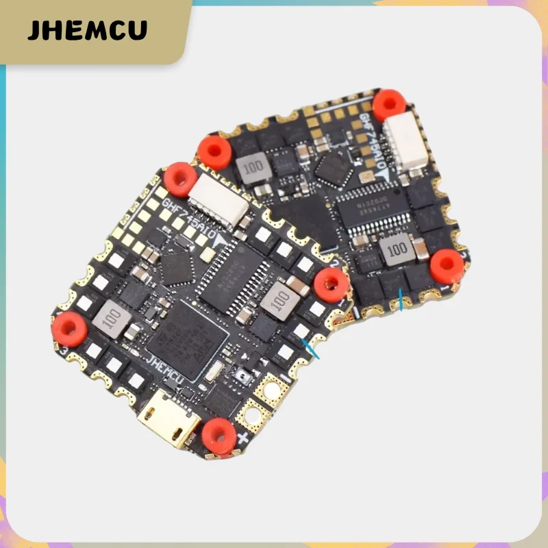 

JHEMCU GHF745AIO MPU6000 F745 Контроллер полета BLHELI32 G071 40A/50A 4in1 ESC 25,5X25,5 мм 3-6S для FPV дронов для фристайла
