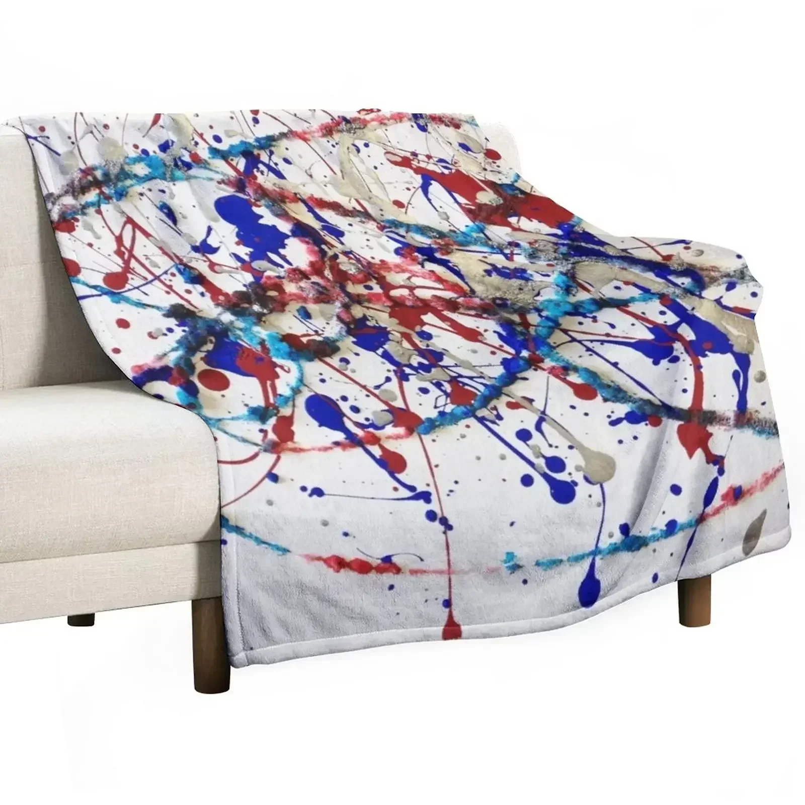 Abstract Jackson Pollock Painting Original Art Throw Blanket Single Thins Blankets