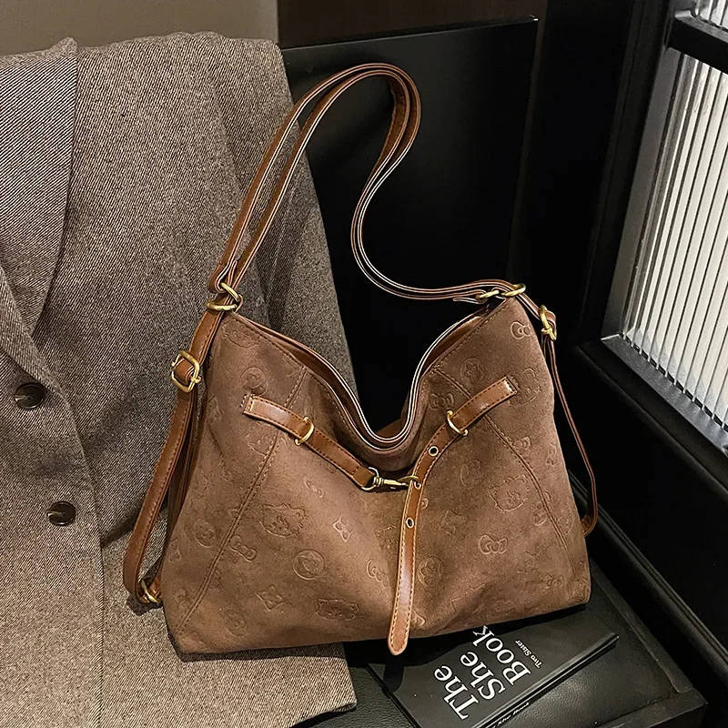 

2025 Trendy Relaxed Retro Backpack for Women - Premium Suede, Convertible To Shoulder/Tote Bag, Perfect for Daily Commute