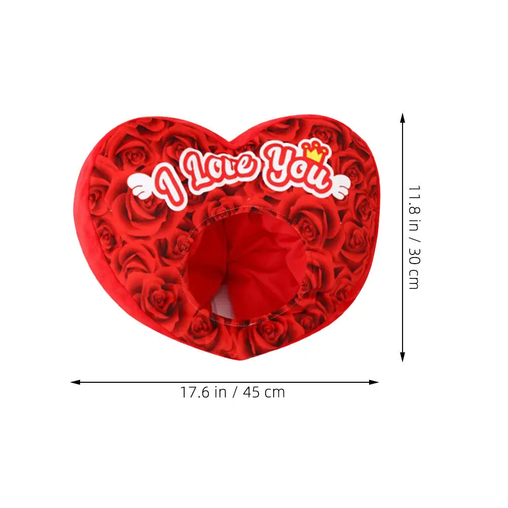 Gorro de Corazón de Rosa, Sombrero de Disfraz Suave, Accesorio para Fotos del Día de San Valentín, Novedoso para Fiestas, Cosplay, Festivales, Juego de Roles