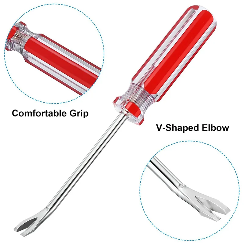 

A25F-Upholstery Staple Nail Tack Tool 4" V Curved Staple Remover,3Pcs Construction Puller