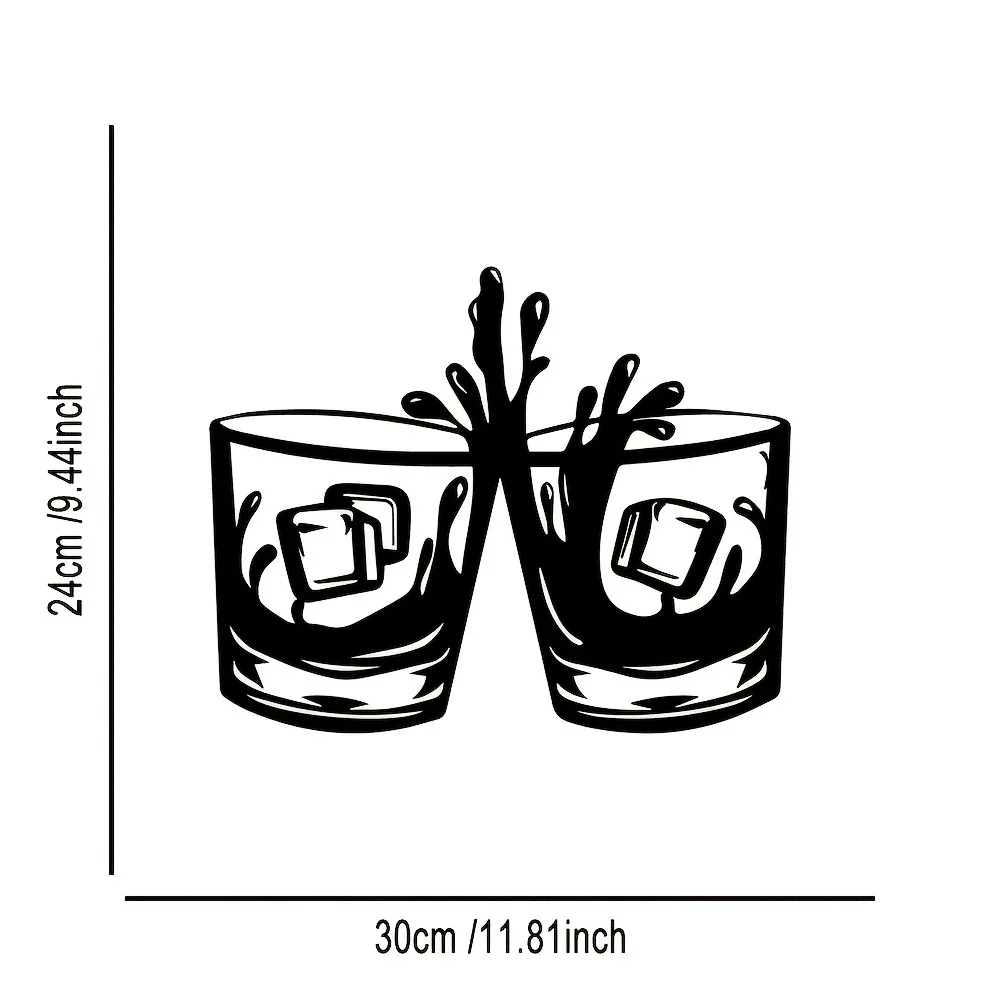 CIFBUY Metal Wall Art Clinking Glasses Sculpture Weatherproof 2D Design for Dining Room Social Celebration Decor