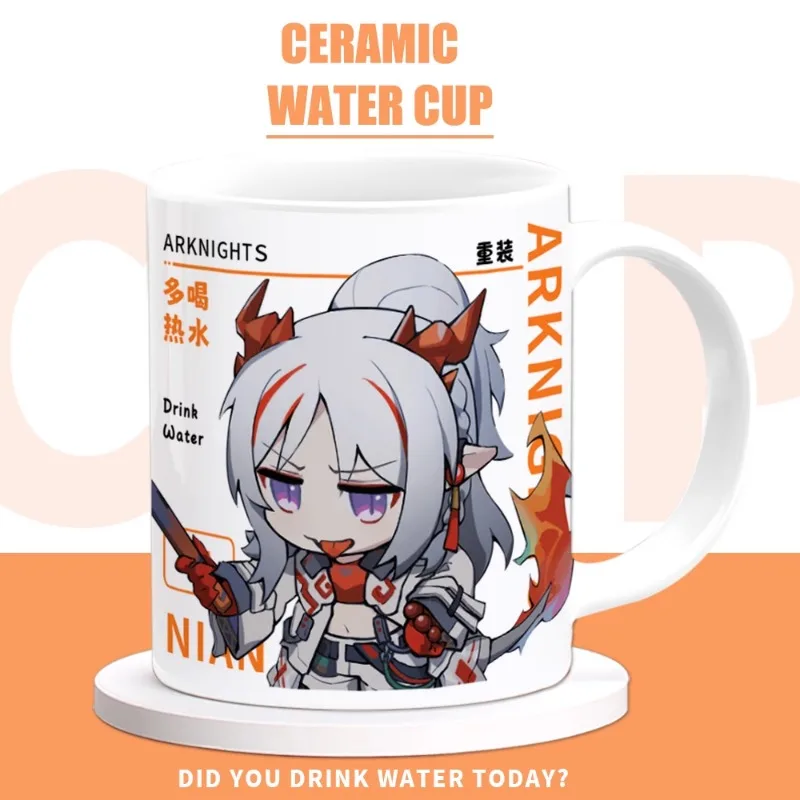 Game Arknights Cos Mlynar Virtuosa Theresa Nian Nearl The Radiant Knight Etc. Unisex New Anime Ceramic Mug Breakfast Cup Gift