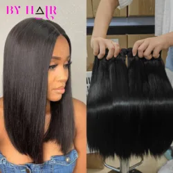 Extensions de Cheveux Humains Naturels Lisses pour Femme, Mèches Noires, à Super Double Proximité, 15A