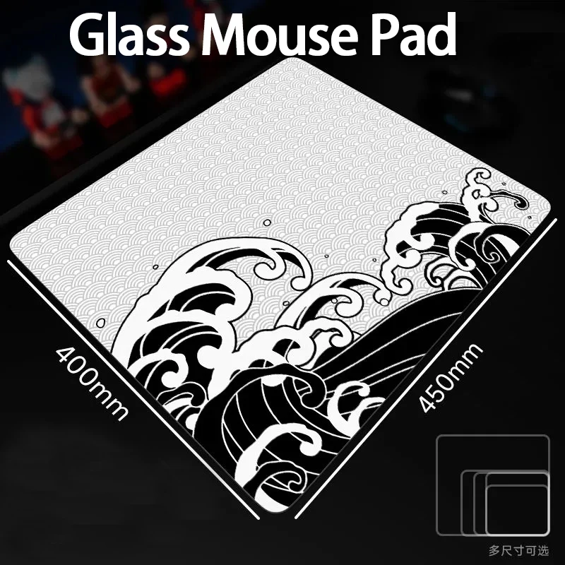 

Красочные волны, киберспортивный стеклянный игровой коврик для мыши, гладкая матовая поверхность, настольный коврик, закаленное обновление, FPS, офисные игровые аксессуары, коврик