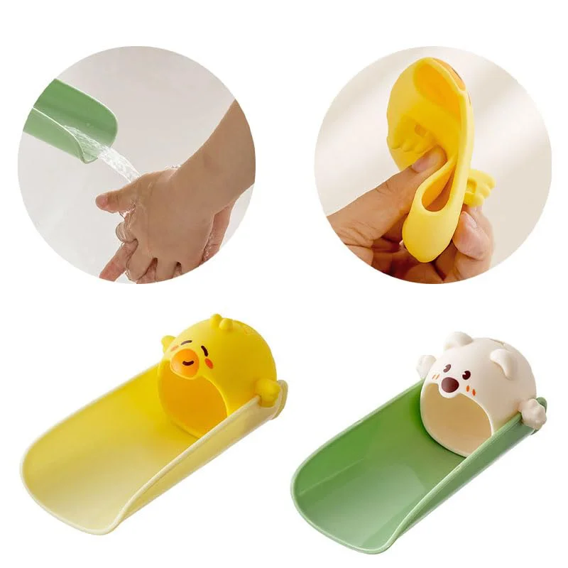 

2 шт., силиконовый удлинитель для крана в форме животного, детский смеситель для мытья рук, помощник для воды, расширенный для кухни, ванной комнаты, детского сада