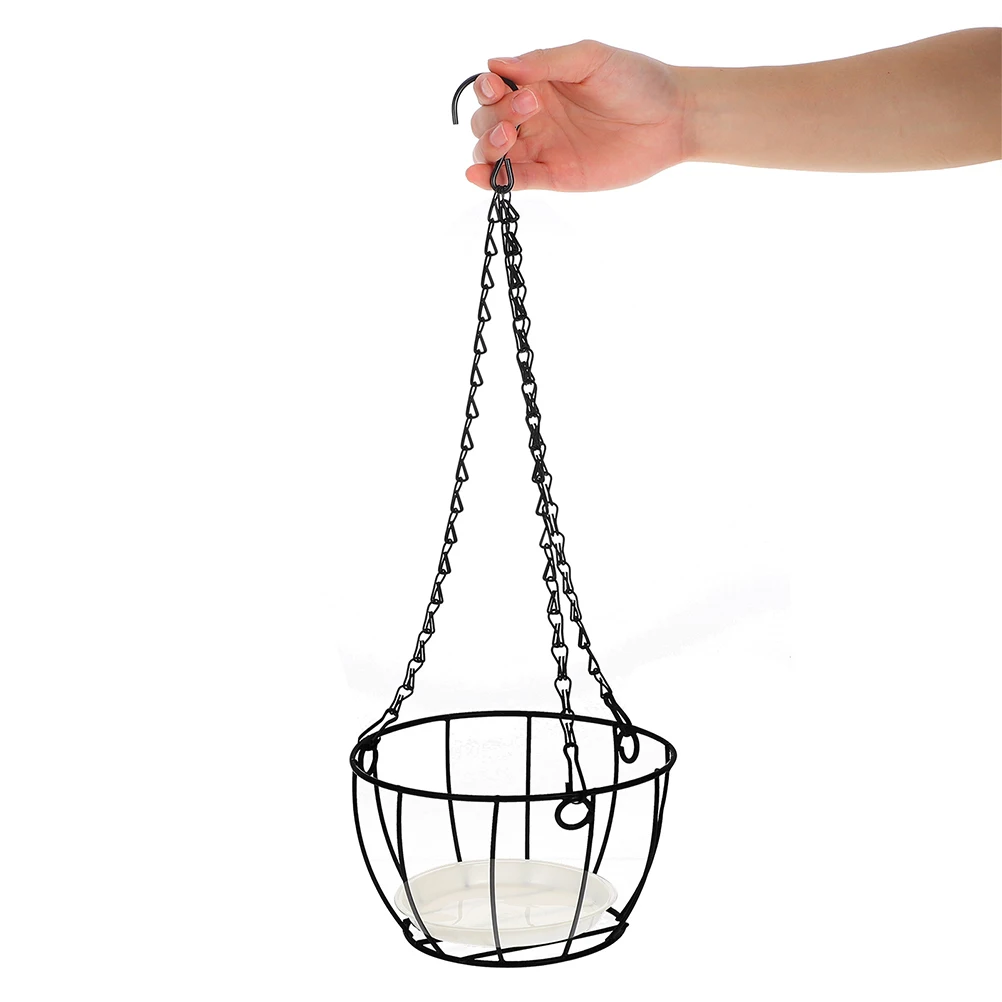 

Hanging Basket Flower Pot Metal Planter Iron Plants Wire Balcony Hanger Durable Sturdy Material Spacesaving Design Versatile
