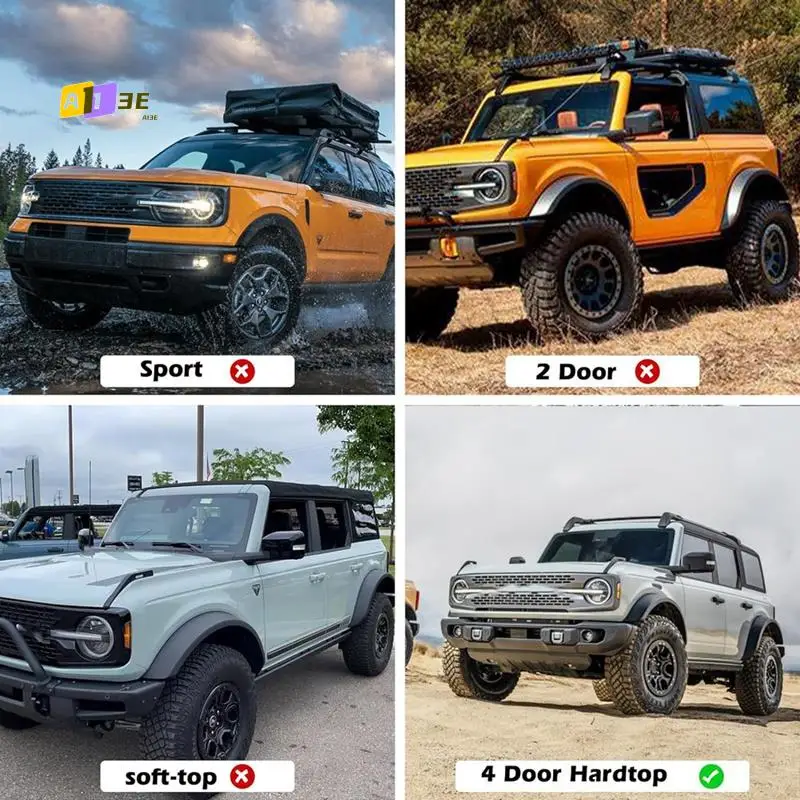 

A03E-For Ford Bronco 4 Door 2021-2023 Car Pillar Posts Trim Kit Anti Scratch B Pillar Molding Cover Center Window Stickers