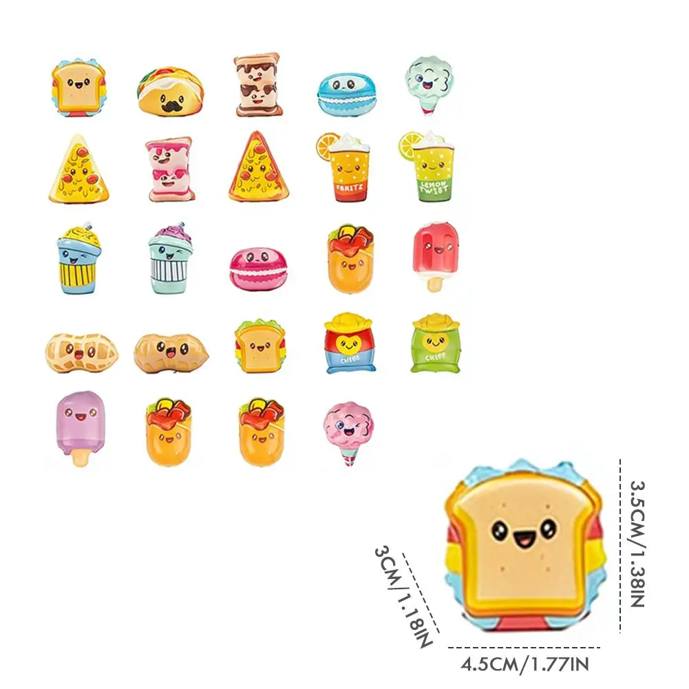 24 pièces créatif diverses aliments et frites forme haute rebond jouets Mini presser jouet portable soulagement du Stress jouet cadeau d'anniversaire