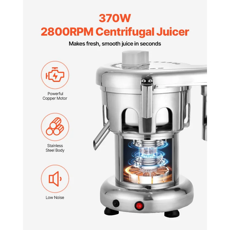 Коммерческая соковыжималка VBENLEM, сверхмощная соковыжималка для литья алюминия и центробежный сок из нержавеющей стали