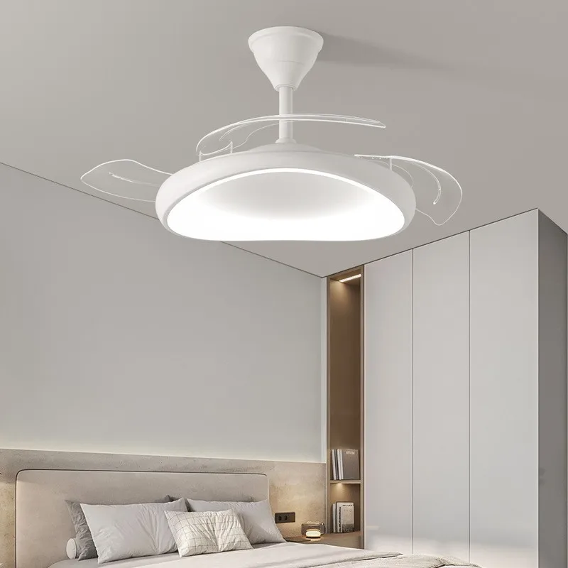 Bedroom Ceiling Fan Light Full Spectrum Eye Protection Simple and Quiet LED Invisible Ceiling Fan Lamps Dining Room Bedroom Cafe