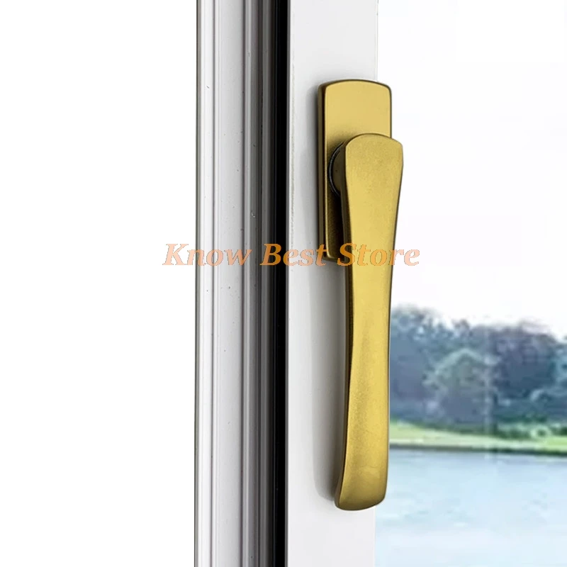 Thermal Break Aluminum Ultra Thin Window Handle Square Shaft Sword Shape Flat Handle Casement Window Screen Integrated Pull