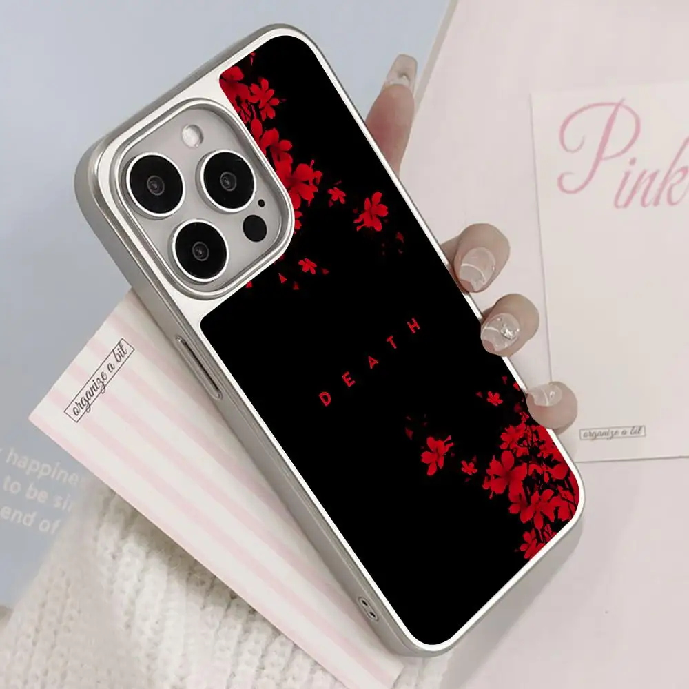 

Чехол для телефона Red Spider Lily Lycoris для iPhone 17 16 15 14 13 12 11 Air Pro Max Plus, с серебряным покрытием, красочный, красивый, роскошный