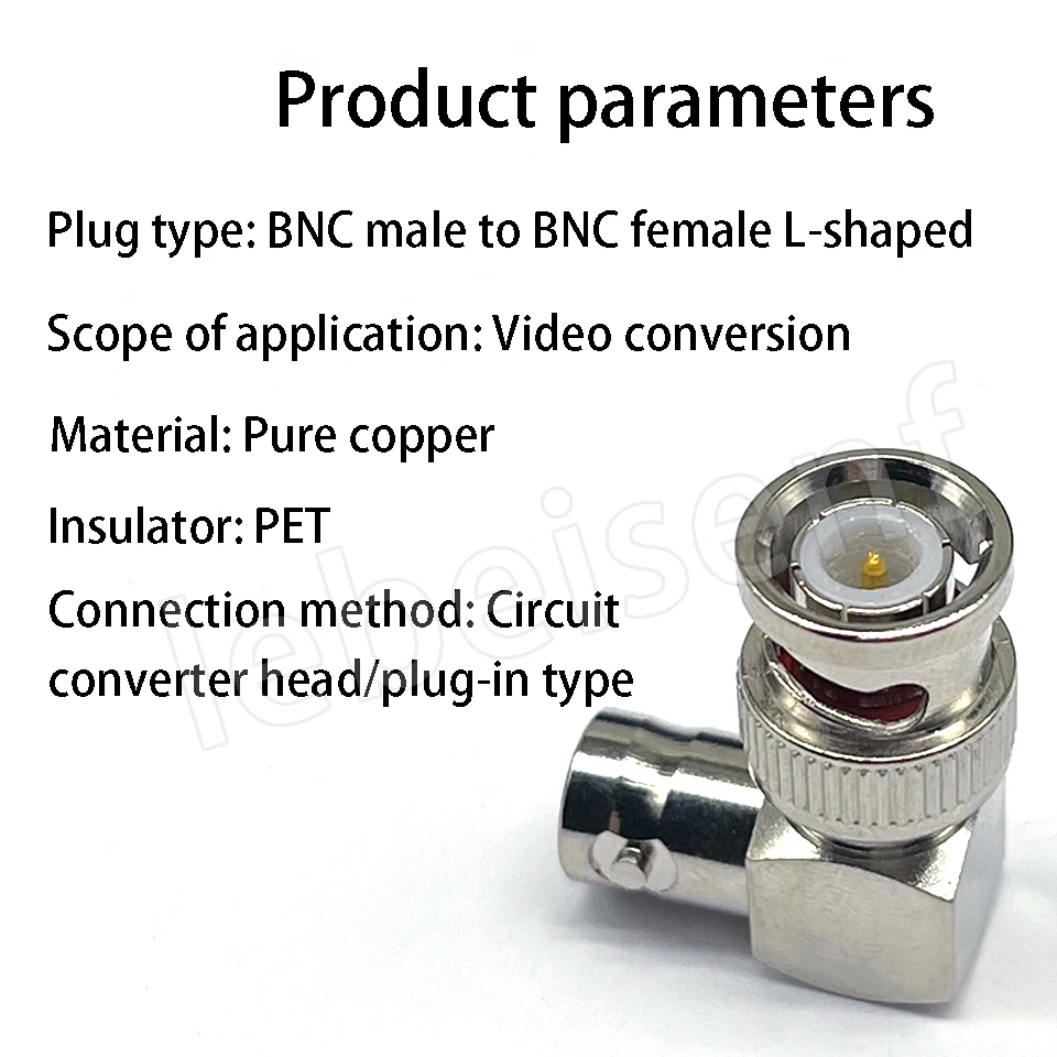 كوع أنثى دوار صغير مطلي بالذهب من النحاس بالكامل BNC-JK BNC/محول نوع Q9L/قابس مراقبة بزاوية قائمة 90 درجة