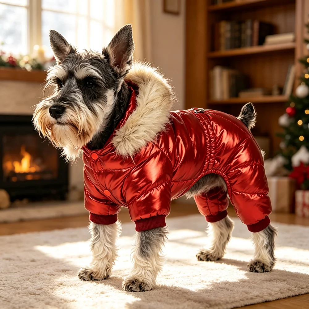 Winddichte Jacke mit abnehmbarer Kapuze, Winter-Warm-Overall für Hunde, Welpen, Chihuahua, French Bulldog, Mantel, Haustierbekleidung, Kostüm – Detail 12