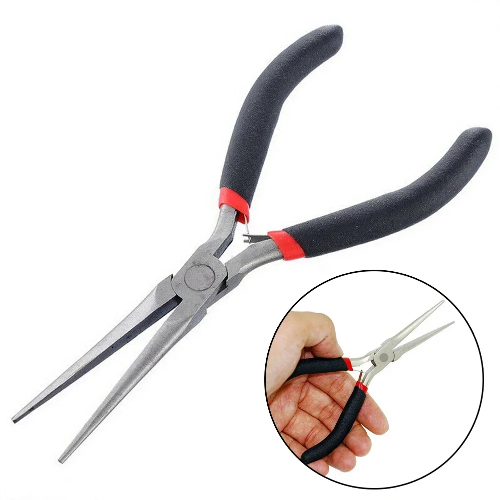 150mm Stainless Steel Mini Long Needle Nose Pliers Precision Wire Plier With Insulate Grips Repair Tool Beading Make