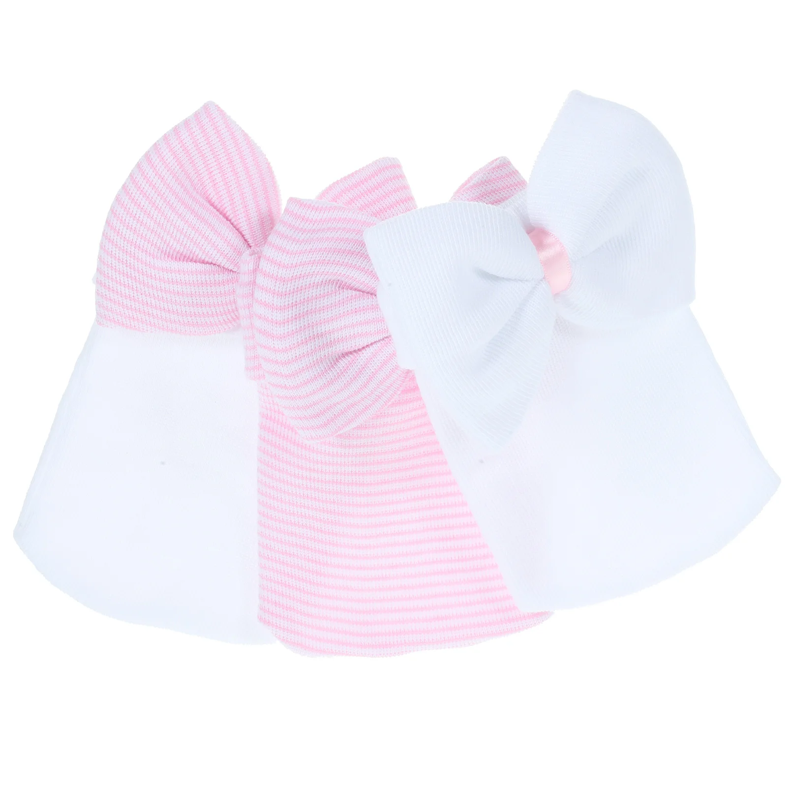 

3 Pcs Baby Bonnet Newborn Hat Bowknot Hats Infant European and American for Girls Boy