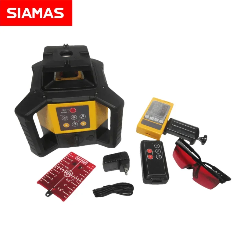 SIAMAS 500m Rotary Laser Level Red Green 360 Degree Rotating Detector Self-leveling Laser Receiver