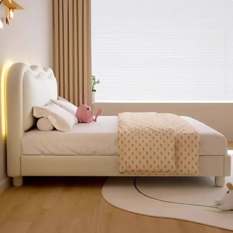 

Lights White Kids Beds Decoration Safety Simple Wooden Custom Kids Beds Single Design Modern Lettino Per Bambini Furniture Home
