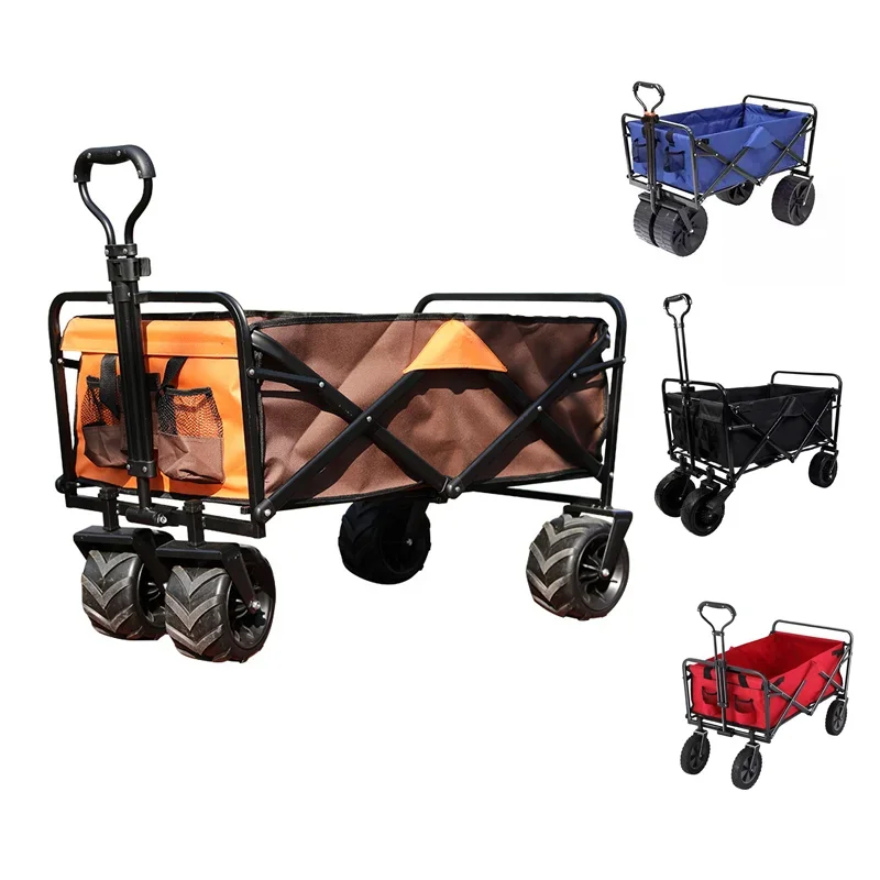 

Collapsible Outdoor Fishing Picnic Foldable Camping Wagon Utility Gareden Hand Carts Trolley Portable Beach Cart Large Capacity