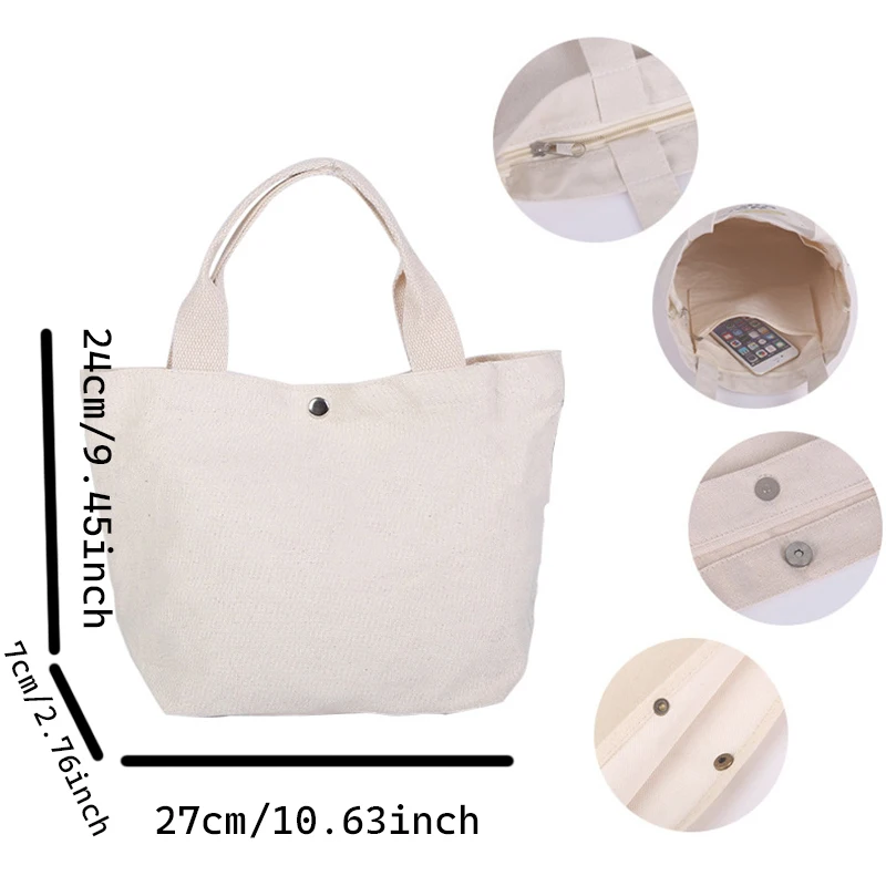 

Canvas Tote Bags Girls Fashion Bag Large Capacity Student Commuting Handbag Shoulder Bags Shopping Bag Gift
