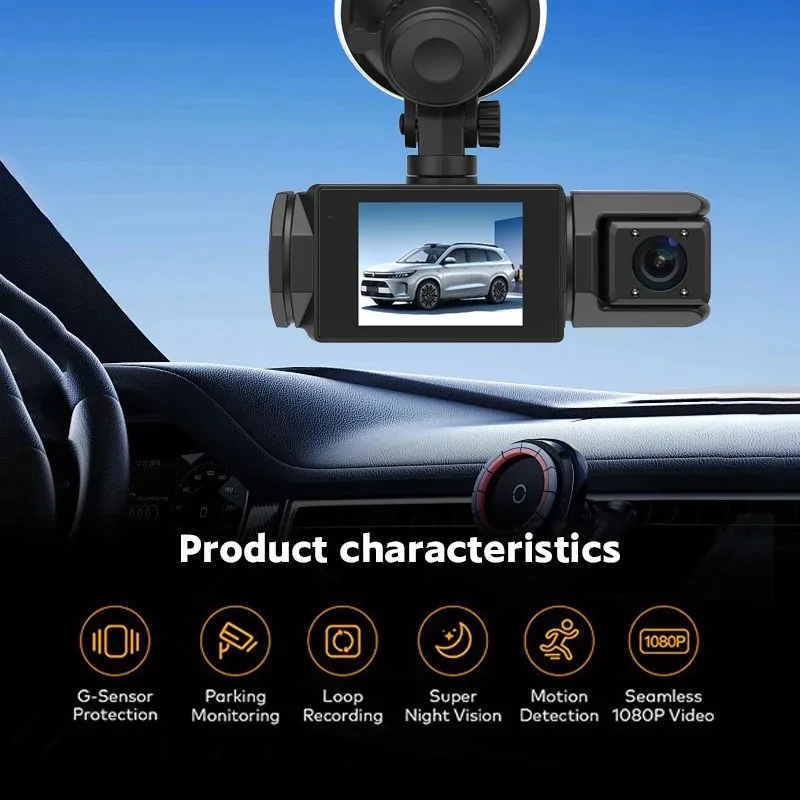 Dash Cam For Car Camera WIFI Auto Car DVR Video Recorder 3Channel 1080P Night Vision Front Rear View Camera Black Box