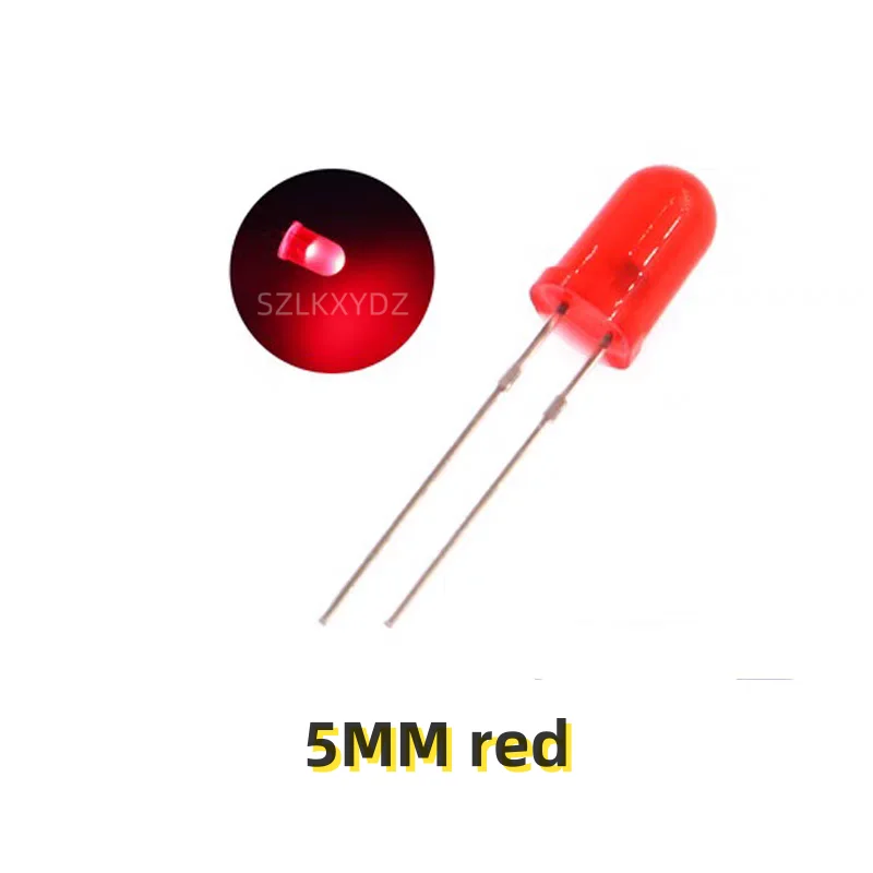 LED発光ダイオード,5mm,dip2,白,オレンジ,赤,黄,青,緑,100個