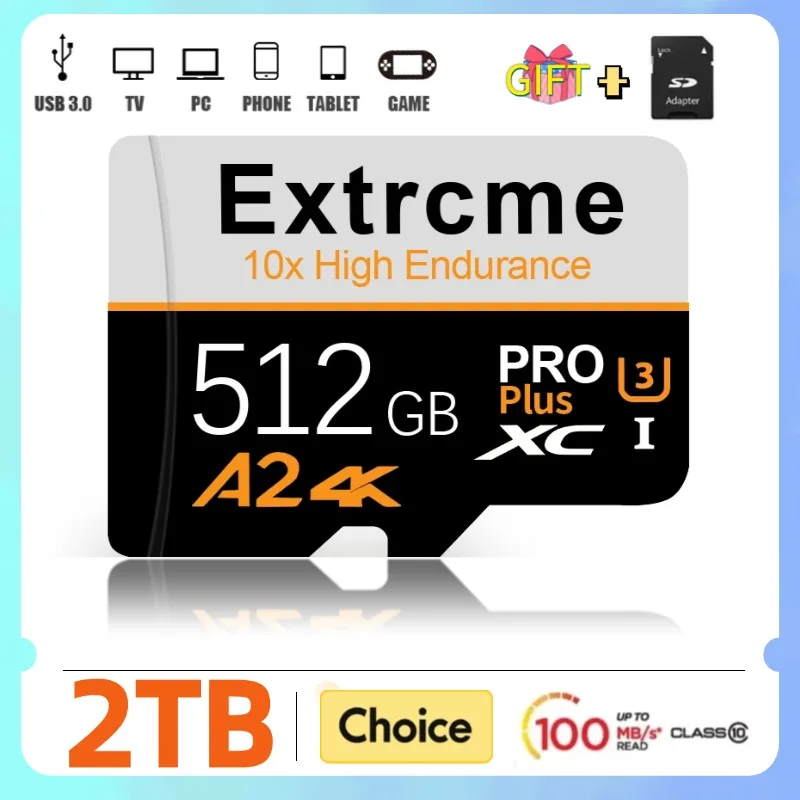 Original 2TB Micro TF SD Card High Speed TF Flash Card 1TB SD Memory Card Flash Card sd카드 for Juegos Nintendo Switch N64 3ds