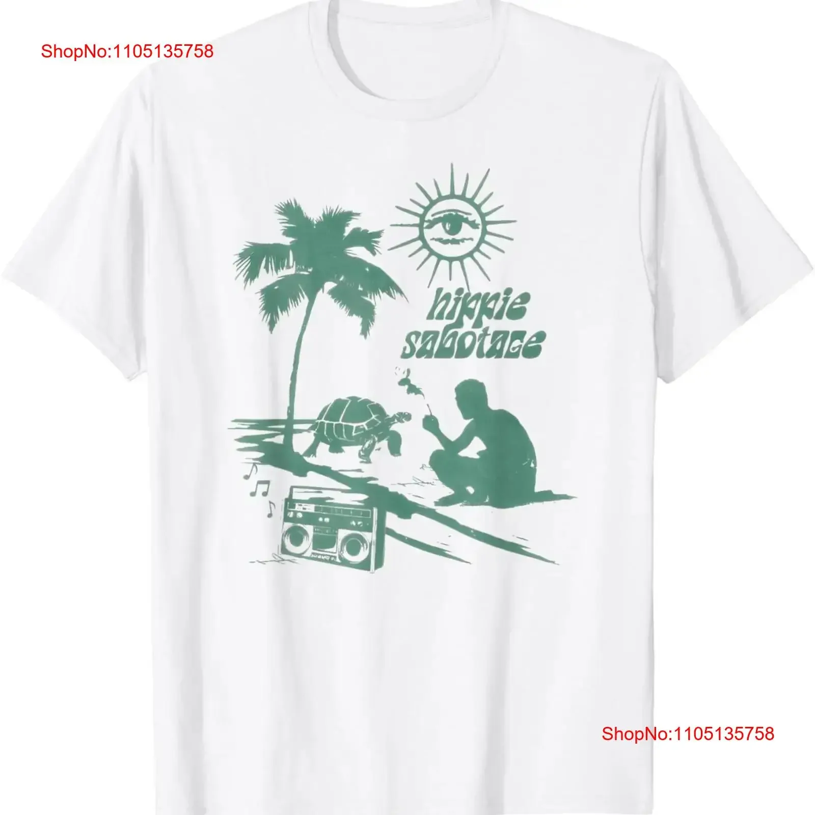 

Футболка в стиле ретро Hippie Sabotage 4 20, остров, винтажный стираный эластичный топ для повседневной носки, дышащая, мужская, мягкая, универсальная, повседневная