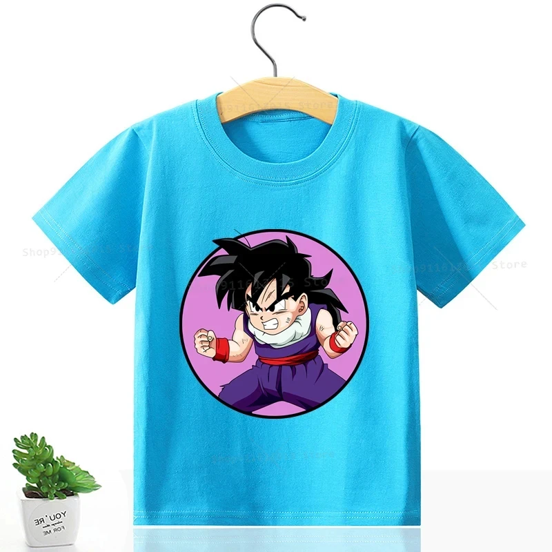 Miniso Dragon Ball T-shirt odpowiedni dla dzieci i dorosłych Cartoon Baby Clothing Monkey King Anime Print Short Sleeve T-shirt