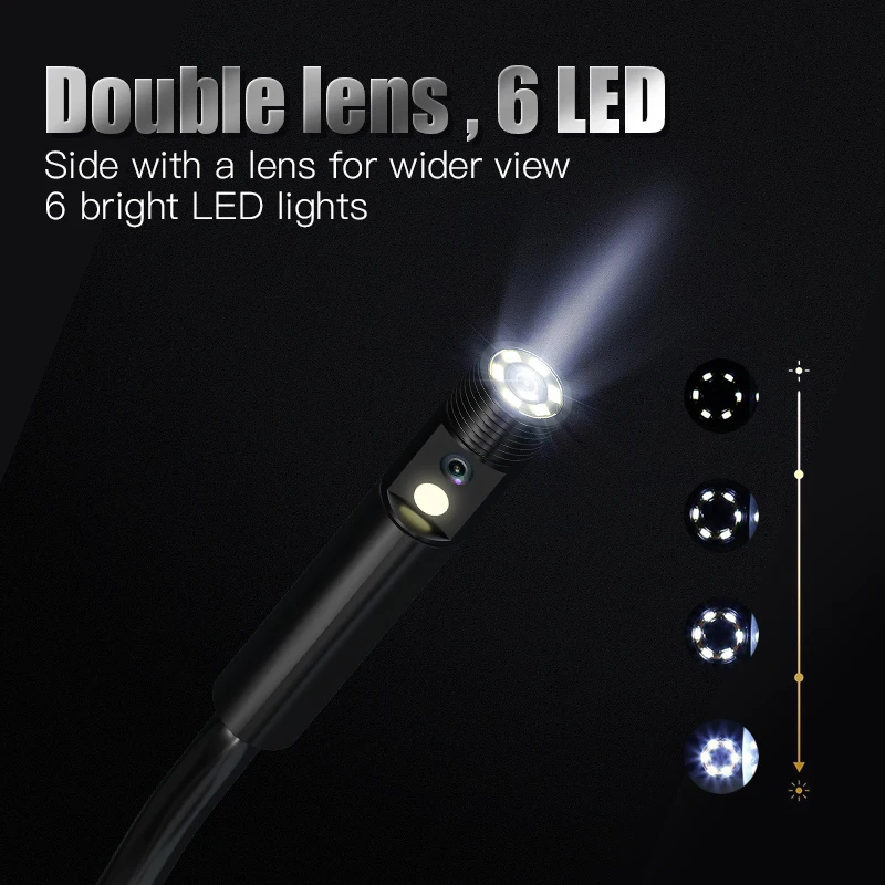 4.5Inch IPS Screen 8mm Dual Lens 2MP 1080P Industrial Endoscope CMOS Borescope Inspection Otoscope Camera Digital Microscope