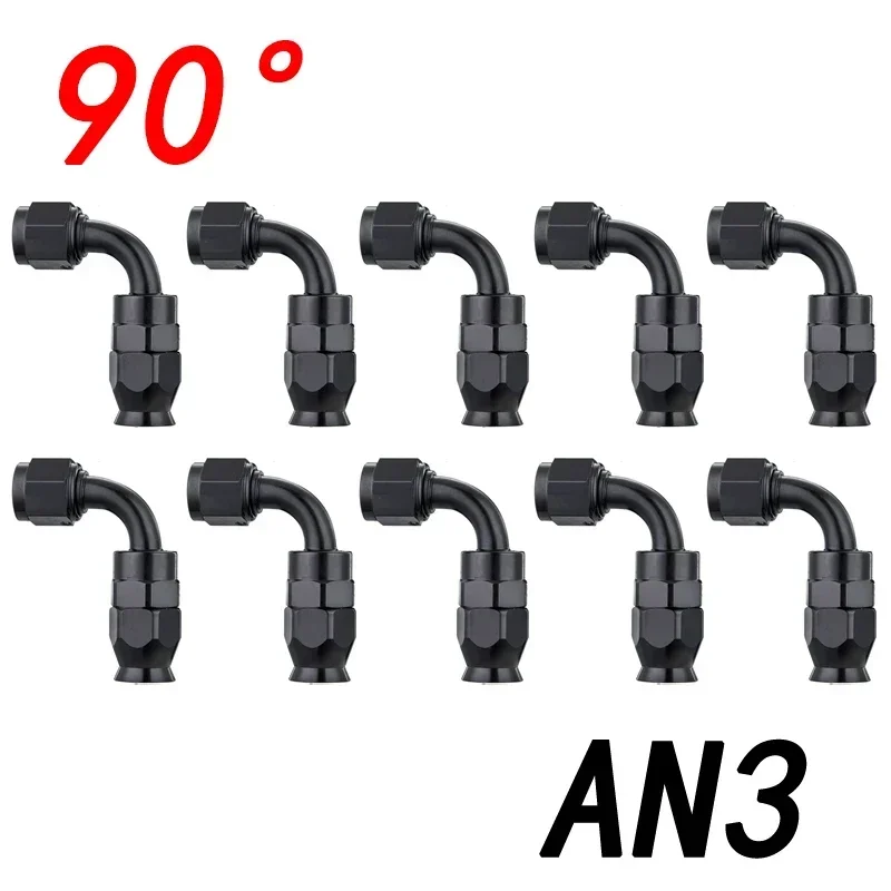10x Universele Rechte 0 45 90 180 Graden AN3 AN4 AN6 AN8 AN10 AN12 Slanguiteinde Fitting Slang Adapter Voor Swivel PTFE Olie Brandstofleiding - afbeelding 1