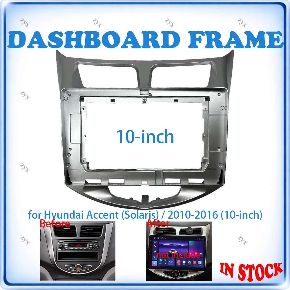 

Car Radio Fascia Frame For Hyundai Verna Accent Solaris 2010-2016 10 inch Wiring Harness Power Cable Car Accessories Plug & Play