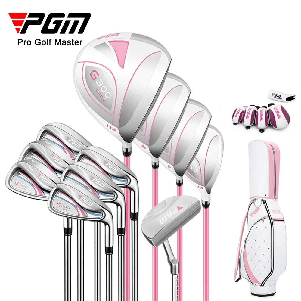 PGM Women Golf Clubs Iron Complete Set With Bag Cover Titanium Alloy L Grade Carbon Shaft Wedges Golf Putter G300 Lady Club