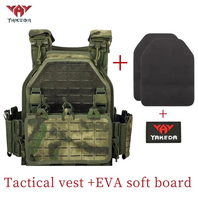 Prodotto Autentico YAKEDA, Gilet Tattico 6094 a Sgancio Rapido, Leggero, Taglio Laser, per Caccia all'Aperto, Gilet Nero per Trasporto Attrezzatura
