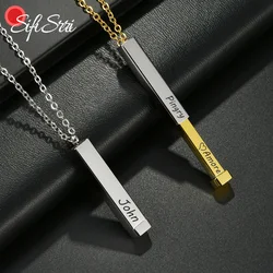 Sifisrri Personalized Custom Name Stretch Bar Necklace for Women Stainless Steel Choker Engrave Letter Date Text Jewelry Gift