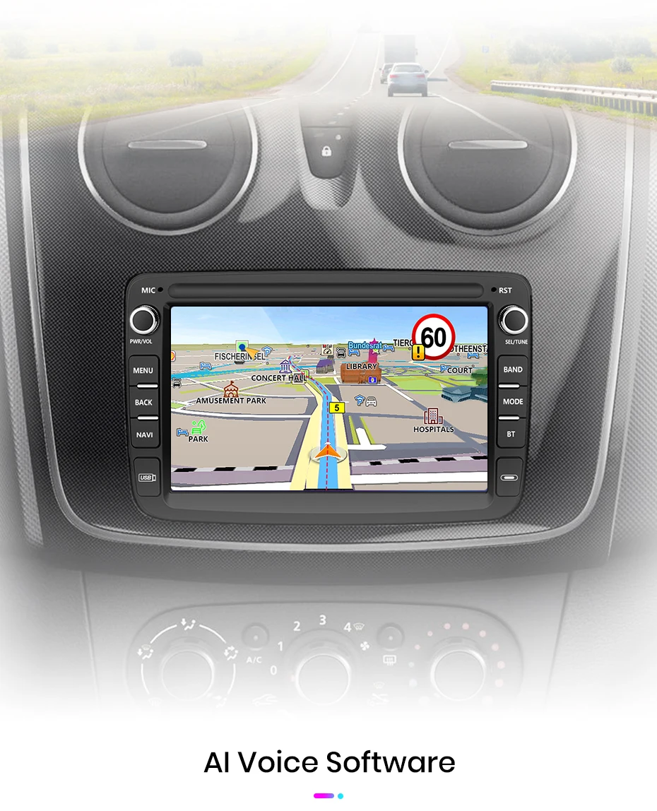 Junsun 7" Wireless Carplay Android Auto Autoradio für Renault Dacia Duster Sandero Dokker Logan Captur GPS RDS Multimedia Player – Detail 21
