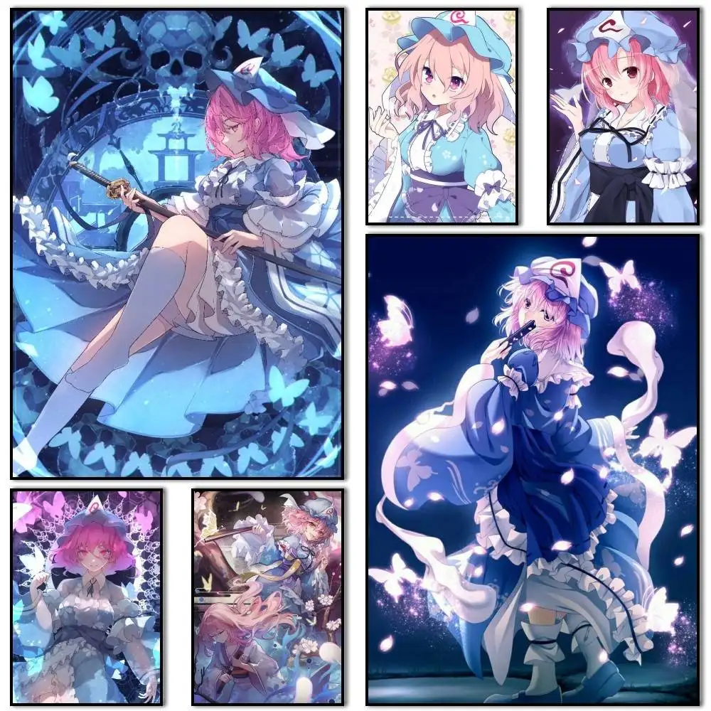 Ghost Princess Y-Youmu K-Konpaku Poster Self-adhesive Art Waterproof Paper Sticker Coffee House Bar