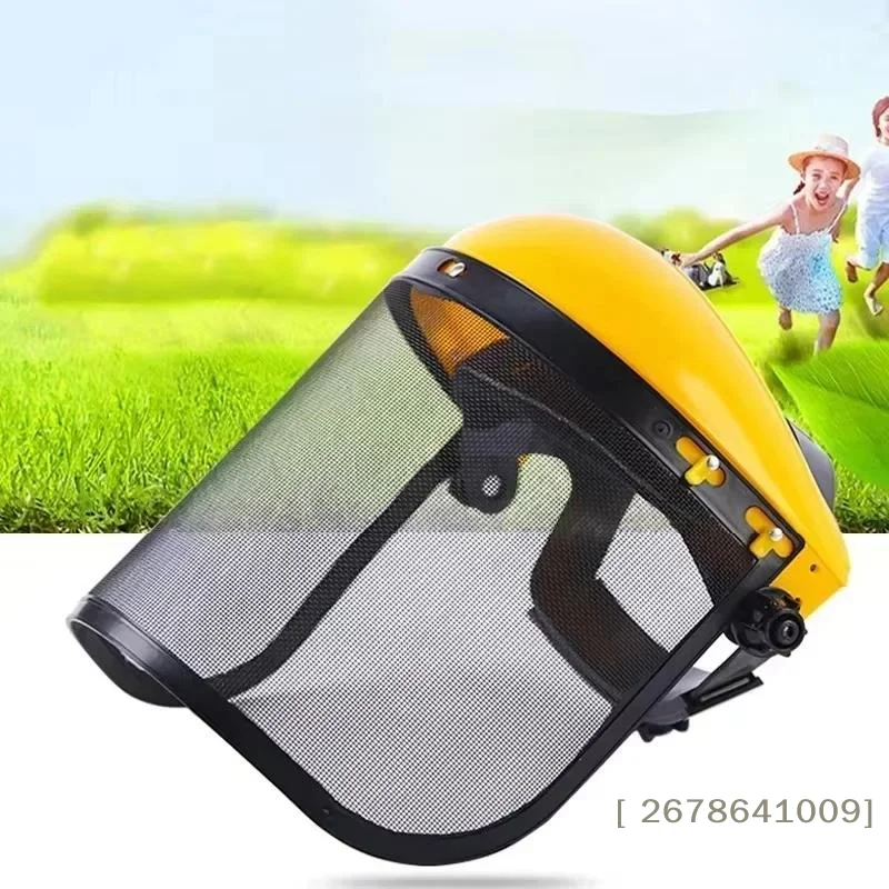 ⚑Garden Grass Trimmer Weed Wacker Safety Helmet Hat With Full Face Mesh Mask For Logging Brush Cutter Forestry Protection