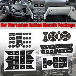 Car Button Repair Sticker Matte Stickers For Mercedes For Benz W204 C250 C350 E-Class ML GL GLK 2008 2009 2010 2011 2012 2013