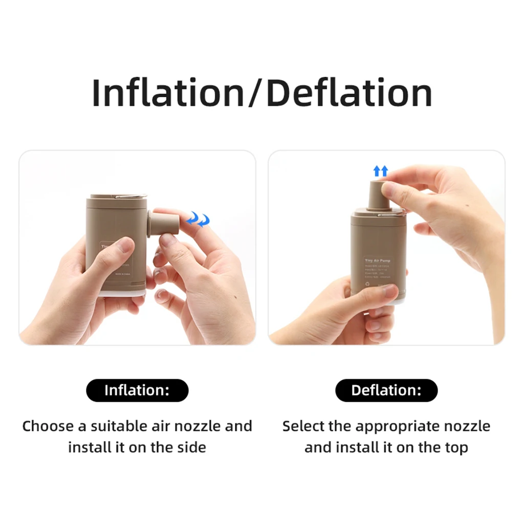 3-in-1 Mini Electric Inflatable Pump With Lights Wireless Air Compressor Inflate Deflate Air Pumps For Hiking Camping Equipment