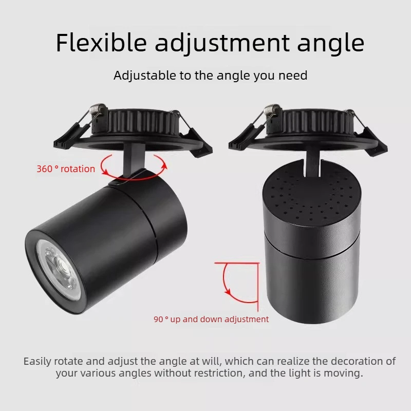 LED embedded adjustable angle exposed ceiling spotlights commercial background wall clothing store super bright cob spotlights
