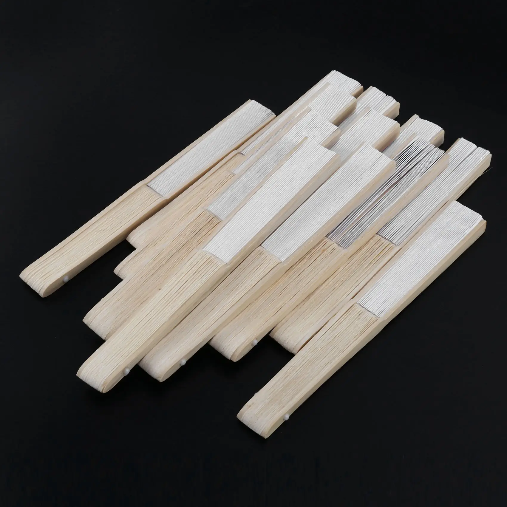 HLZS-36 Pack Hand Held Fans White Paper Fan Bamboo Folding Fans Handheld Folded Fan For Church Wedding Gift, Party Favors