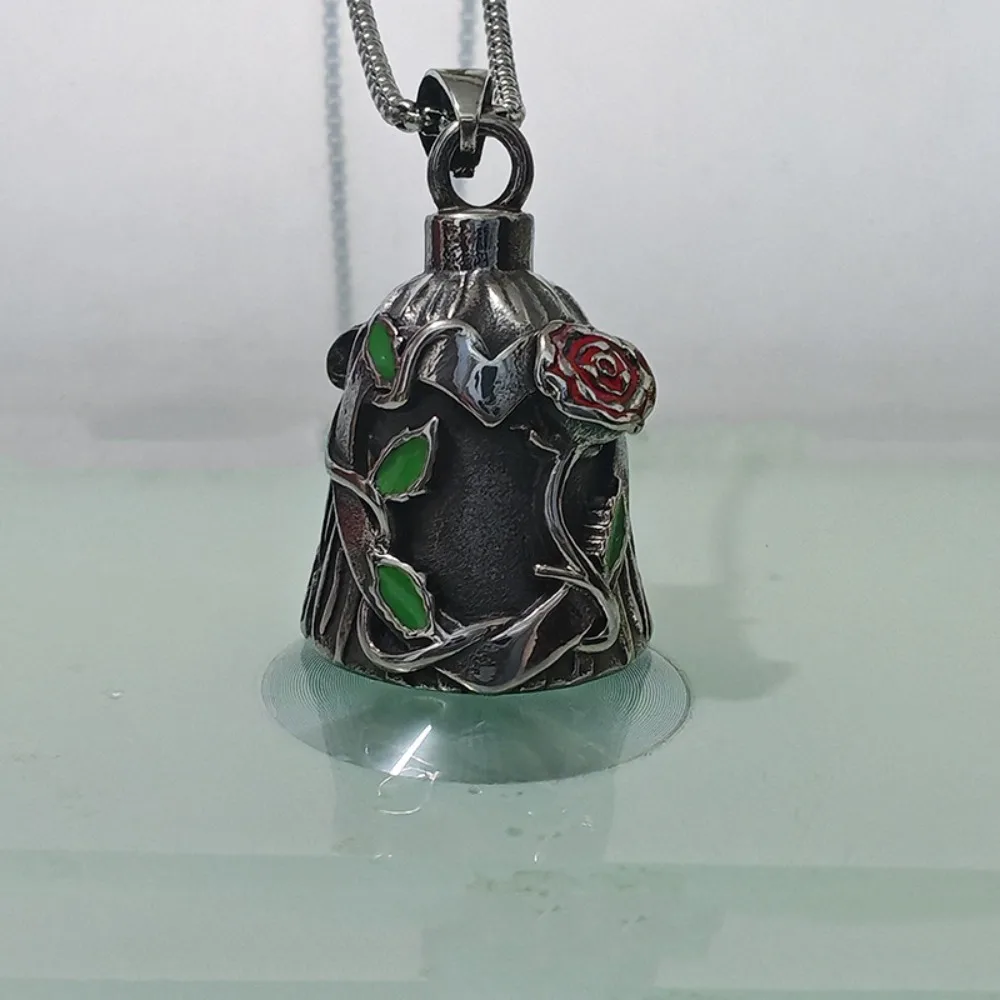 3D Design Motorcycle Guardian Bell Rose Design Punk Style Biker Good Luck Charm Alloyd Retro Riding Bell Pendant Road Trip